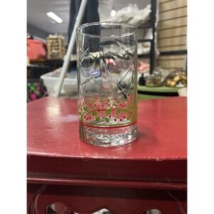 ARBY'S HOLLY BERRY WATER DRINKING GLASS VINTAGE CHRISTMAS 1982 RED GREEN